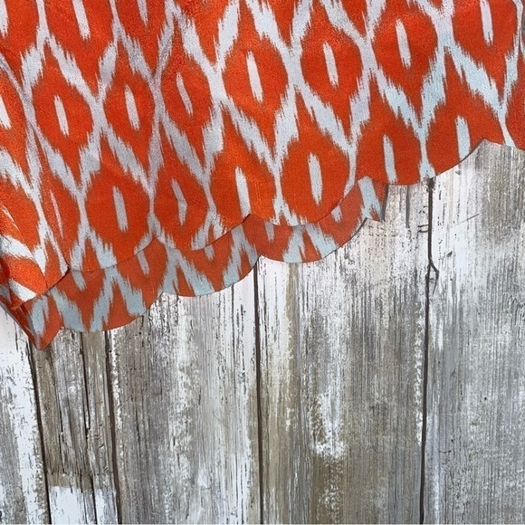 THML Orange Printed Scalloped Bottom Shorts - Picture 2 of 5